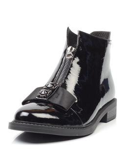 01-CA104-2 BLACK Ботинки женские (натуральная кожа, байка)