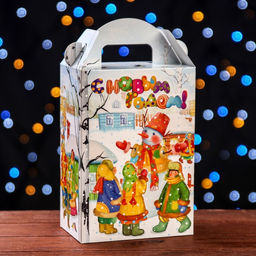 Цена за 5 шт. Подарочная коробка Новогодние гулянья, 16 х 10 х 23 см