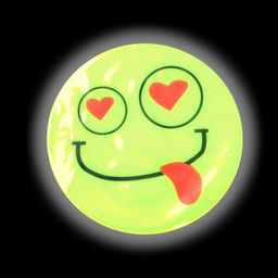 Цена за 5 шт. Светоотражающие наклейки «Смайлы», d=6.5 см, 6 шт. на листе, салатовые