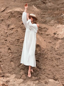 6866 Платье с открытыми плечами белое - Martichelli фото 6