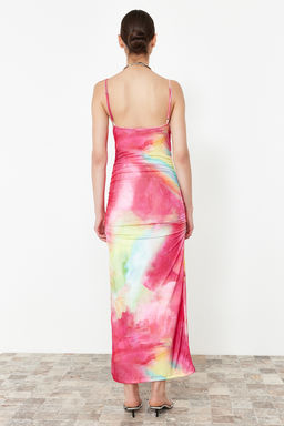 Limited Edition Pembe Bask?l? Midi Ayarlanabilir Ask?l? Esnek Orme Kalem Elbise TWOSS24EL00566 - Trendyolmilla фото 6