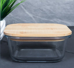 Контейнер квадратный крышка бамбук 320 мл стекло / K320 /уп 48/ - Галеонтрейд фото 2