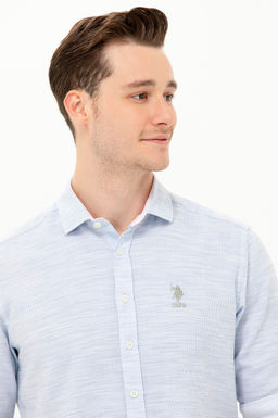 U. S. Polo Assn / Мужская синяя рубашка с длинным рукавом - U.s. polo assn фото 4