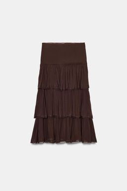 ZW COLLECTION BEADED RUFFLED SKIRT - Zara фото 7