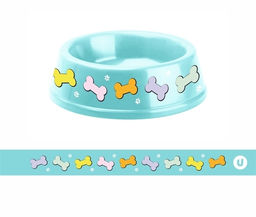 Цена за 3 шт. Миска пластиковая "МОЙ БРО - Вкусная косточка!, цвет мятный, 21*6,5см (логотип на миске) 700мл