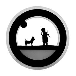 Бра Девочка и щенок LEDx90 черная 22?3.8?22 см