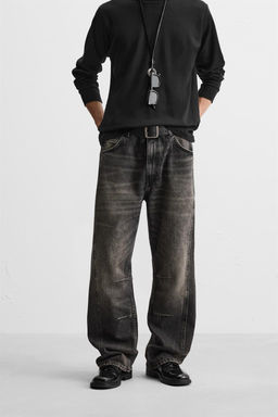 BAGGY JEANS WITH SEAM DETAIL - Zara фото 2