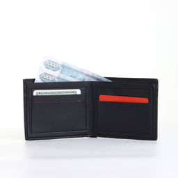 Портмоне мужское, без застёжки, чёрное