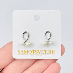 Серьги-пусеты из речного Жемчуга