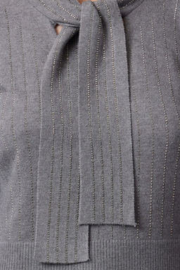 Antrasit Premium Iplik/Ozel Iplik Tas Islemeli Triko Kazak TWOAW25KZ00130 - Trendyolmilla фото 3