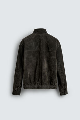 CAZADORA PIEL ANTE / Botella oscuro - Zara фото 8