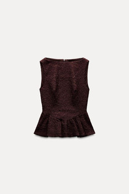 FRILLED JACQUARD TOP - Zara фото 5