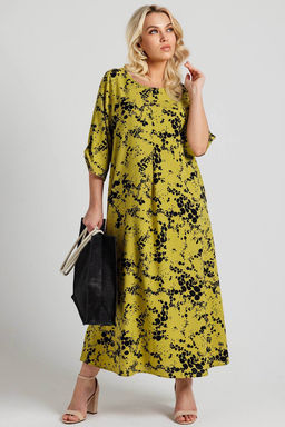 Платье 6168/02/Горчичный, черный - Rise фото 3