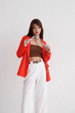 12628 Двубортный жакет красно-оранжевый - Martichelli фото 21