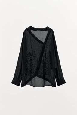 OVERSIZE SHIRT WITH BACK EMBROIDERY - Zara фото 4