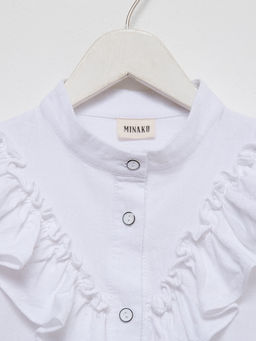 Блузка для девочки MINAKU: Cotton collection, белая, рост 134 см
