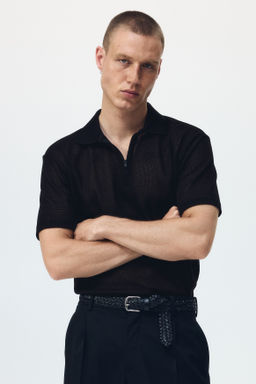 Polo en punto calado Regular Fit - H&m фото 4
