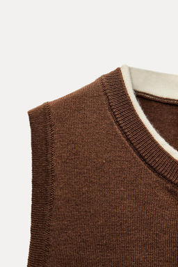 KNIT TOP WITH CONTRAST TRIMS - Zara фото 6