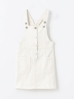 Kare Yaka Basic Ask?l? K?z Bebek Salopet Elbise