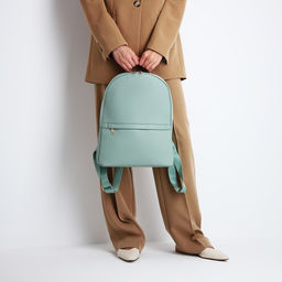 Рюкзак женский из искусственной кожи на молнии, 2 кармана, цвет зелёный - Simaland фото 6