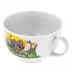 Чашка чайная фарфоровая Мурка 210мл, д8,5см, h6см, форма Янтарь (Россия) - Домашняя мода фото 3