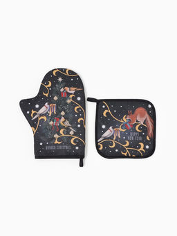 Кухонный набор «Этель» Wonder christmas: варежка-прихватка 20×28 см, прихватка 19×19 см