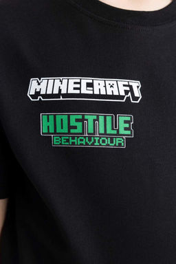 Футболка Minecraft с круглым вырезом и короткими рукавами для мальчиков - Defacto фото 6