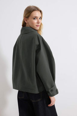 Kahverengi Desenli Astarl? Yumusak Tuseli Oversize K?sa Mont TWOSS26MO00013 - Trendyolmilla фото 8
