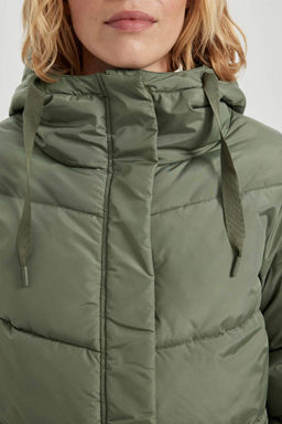 Водоотталкивающая парка DeFactoFit стандартного кроя из шелковой ткани с капюшоном  фото 5