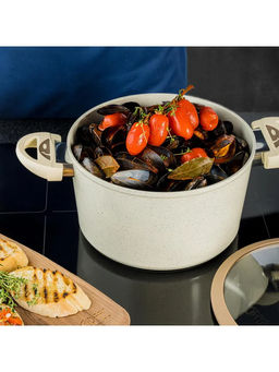 0433 GIPFEL Кастрюля SONRIZO 24см/5,5л из кованого алюминия со стеклянной крышкой, с индукционным дном, с 3-слойным антипригарным мраморным покрытием Excilon Marble. Толщина: 2,0/4,0мм  фото 11