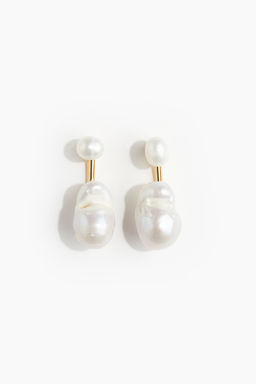 Pendientes chapados en oro con perlas - H&m фото 2