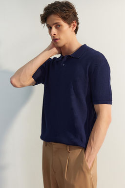 TRENDYOL MAN Lacivert Limited Edition Relaxed K?sa Kol Triko Polo Yaka T-shirt TMNSS23PO00025 - Trendyolmilla фото 3