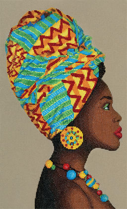 Набор для вышивания PANNA Золотая серия NM-7418 Африканка 26 х 42 см