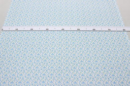 Ситец Цветики (голубые на белом), ш.0.8м, хлопок-100%, 100гр/м.кв - Купава фото 4