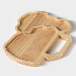 Менажница деревянная Magistro «Пивная кружка», акация, 25×22×1.8 см