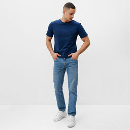 Футболка мужская MINAKU Fuck синяя, р-р 56