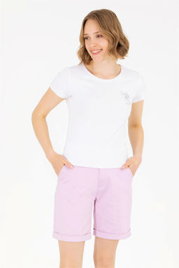 Женская белая базовая футболка с круглым вырезом Неожиданная скидка в корзине