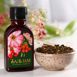 Подарочный набор Счастья и благополучия: чай травяной 20 г., бальзам с шиповником и облепихой 100 мл.