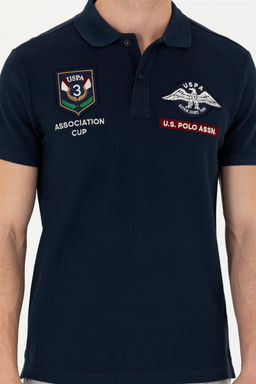 Мужская темно-синяя футболка с воротником-поло - U.s. polo assn фото 6