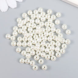 Цена за 4 шт. Бусины для творчества пластик «Жемчуг» (набор 100 шт.) 0.6×0.6 см