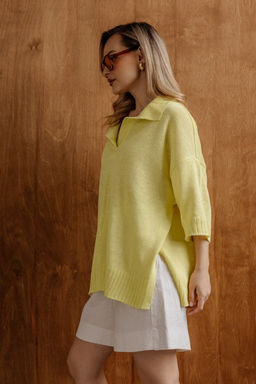 Джемпер из льна 4-343 желтый