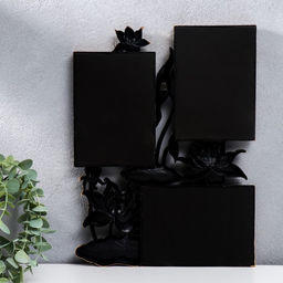 Фоторамка - коллаж на 3 фото 10?15 см Лотосы, т. Золото, 36?27 см