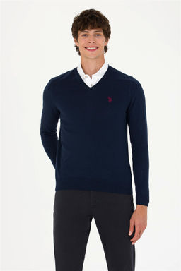 U. S. Polo Assn Мужской темно-синий базовый свитер - U.s.polo assn фото 4