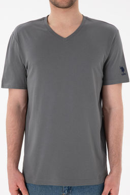 Erkek Regular Fit V Yaka Antrasit Basic Ti__rt Sepette S_rpriz _ndirim - U.s. polo assn фото 7