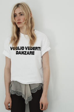 FRONT SLOGAN T-SHIRT - Zara фото 2