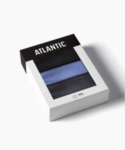 ATLANTIC 3MH-210 Трусы шорты Solid Sport - набор 3 шт. черный + светло-голубой + графитовый фото 7