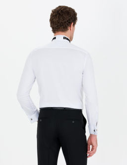 Белая приталенная рубашка под смокинг - Cacharel фото 5