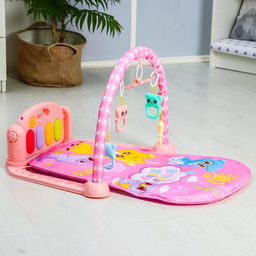 Развивающий музыкальный коврик «Малыш», пианино, 4 игрушки, зеркало, размер 110х83 см