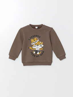Kedi Bask?l? Erkek ?ocuk Sweatshirt ve E?ofman Alt 2li
