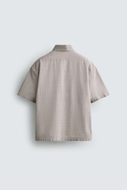 CAMISA RELAXED FIT CUADROS TEXTO / Azul - Zara фото 8